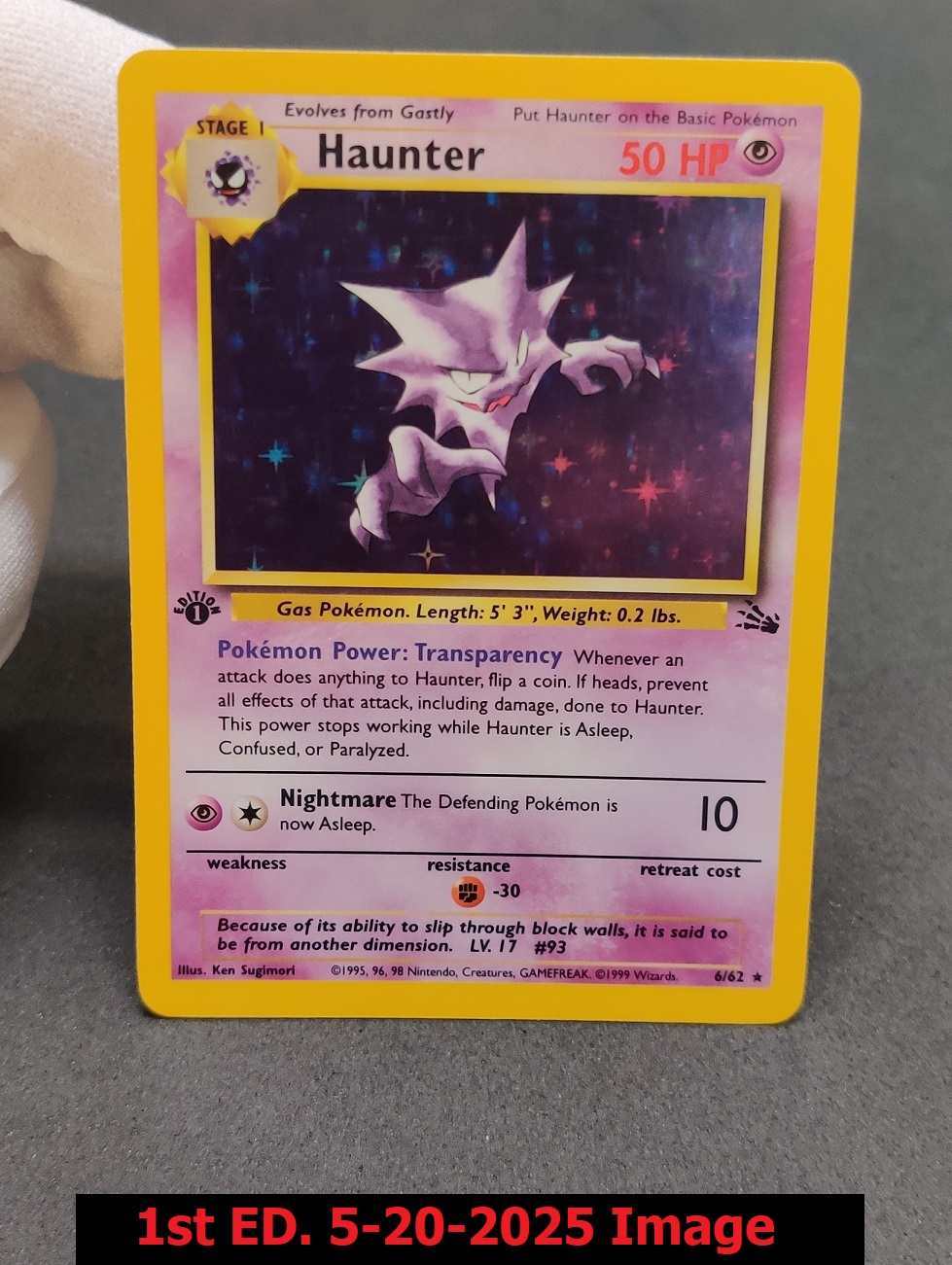 Haunter - 6/62 - Holo Rare - 1st Edition